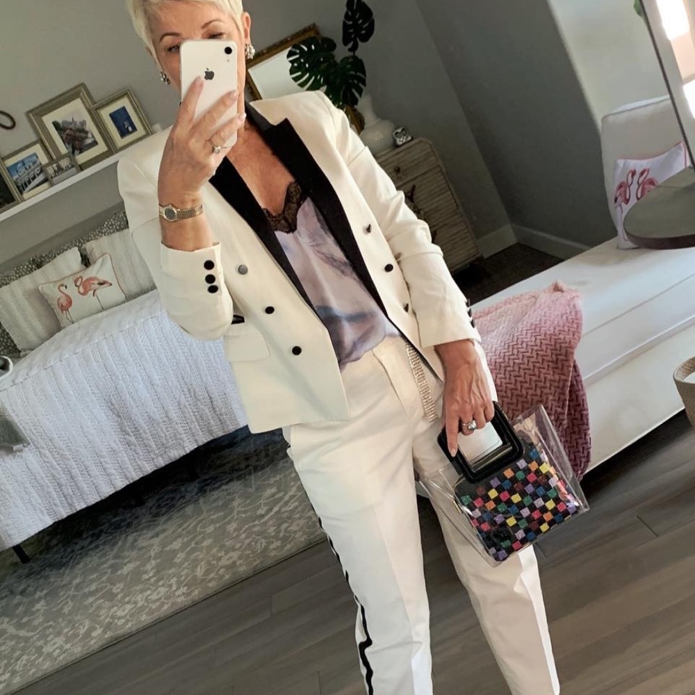 Mango White and Black  Women’s Blazer